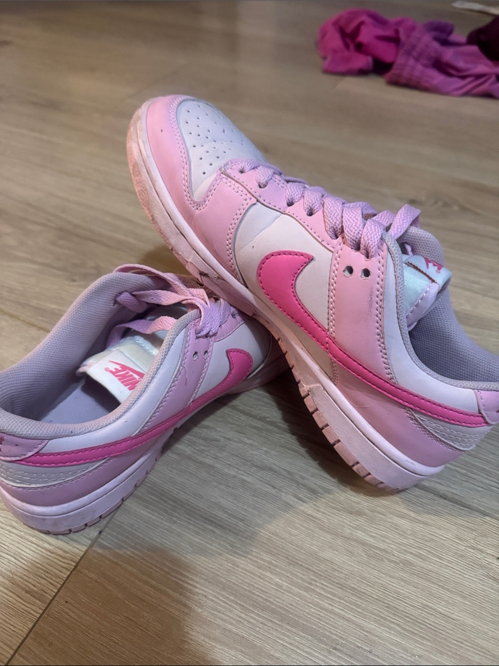 Nike Low-Top Sneakers in Light Pink and Hot Pink